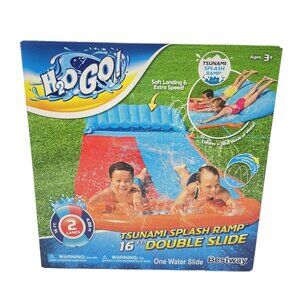 H2O Go Water Slide Tsunami Splash Ramp 16 Foot Double Slide New